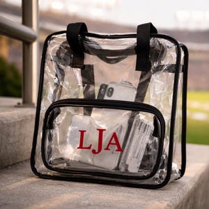 Personalized Clear Stadium Bag, Vinyl Monogram, Concert Travel Tote Bild 11