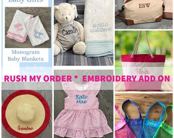 Emboidered Gifts Custom Embrodiery Rush My Order Kaileys Monogram Personalized Gifts