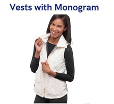 Monogrammed Kids Puffer Vest Girls Monogram Puffy Quilted 