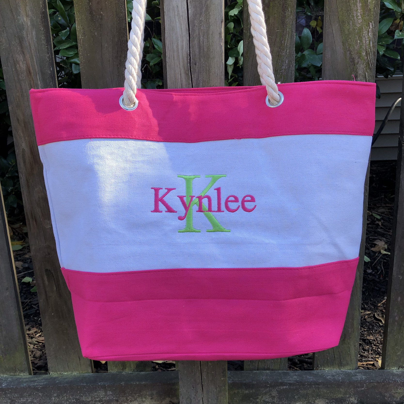 preppy beach bag