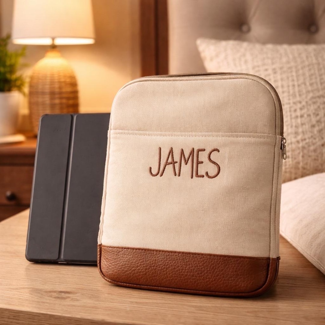 Monogrammed Canvas Tablet Cover, Personalized Graduation Gift - Etsy