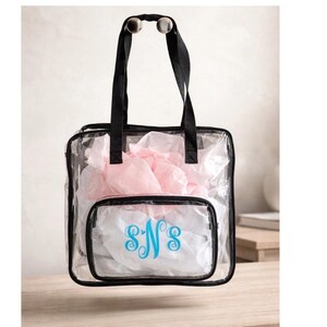 Personalized Clear Stadium Bag, Vinyl Monogram, Concert Travel Tote Bild 4