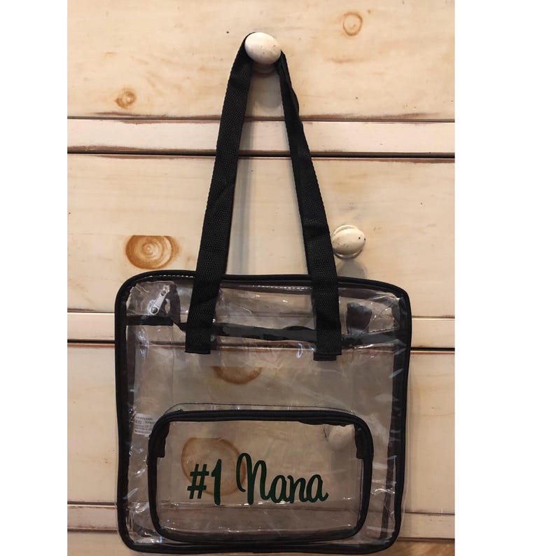 Personalized Clear Stadium Bag, Vinyl Monogram, Concert Travel Tote Bild 14