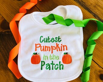 Baby First Halloween Custom Baby Bib October Gender Reveal Gifts