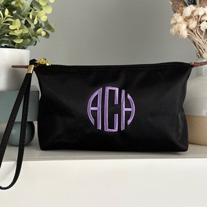 Bolso pequeño de verano negro con monograma y bordado personalizado de nailon para mujer