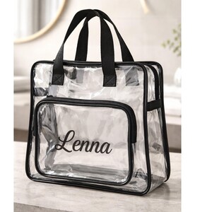Personalized Clear Stadium Bag, Vinyl Monogram, Concert Travel Tote Bild 10