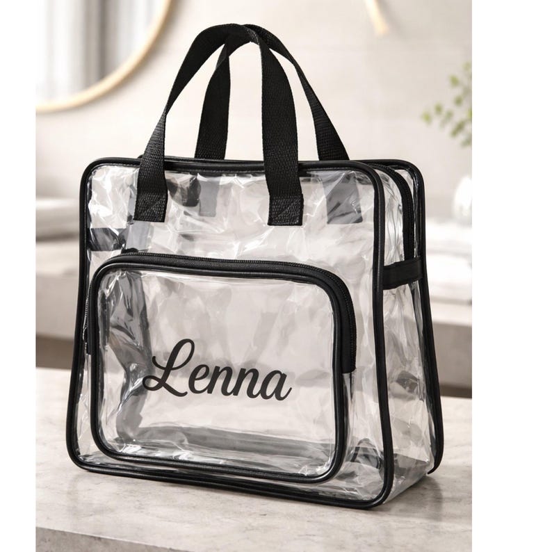 Personalized Clear Stadium Bag, Vinyl Monogram, Concert Travel Tote Bild 10