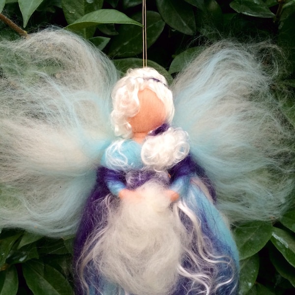 Winter Fairy in carded and fairy wool. Waldorf