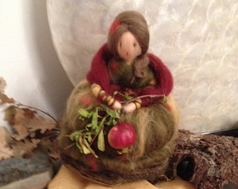 Autumn Fairy in carded and fairy wool. Waldorf