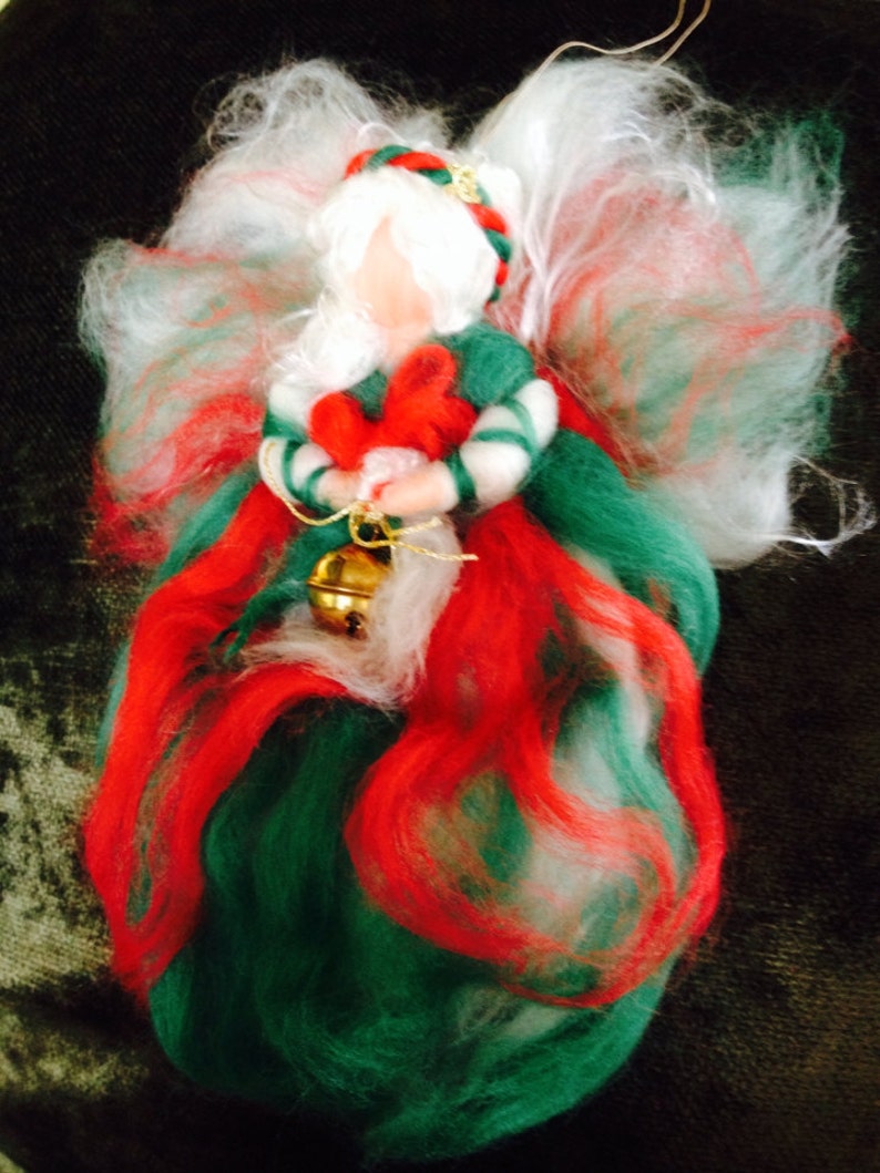 Needle Felting Fairy of Christmas in fairy wool. Waldorf. For every Christmas image 4