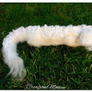 dragon in carded wool and silk, Fuchur of Never Ending Story, waldorf style.
