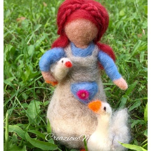 Needle feelting, Shepherd in fairy, carded wool. Waldorf. For every Christmas