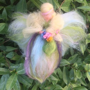Spring Fairy in carded and fairy wool. Waldorf