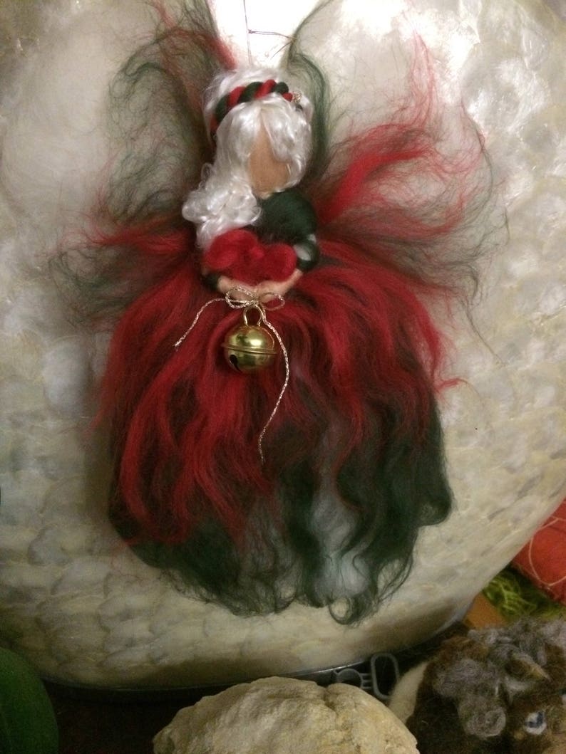 Needle Felting Fairy of Christmas in fairy wool. Waldorf. For every Christmas image 2