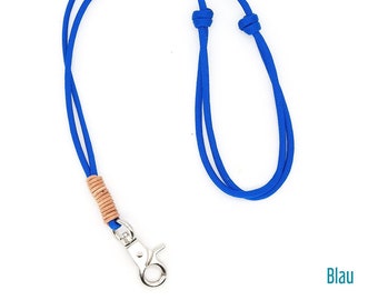 KEYCHAIN or WHISTLEBAND | blue | adjustable | Neck strap with small carabiner for dog whistle or key | Lanyard