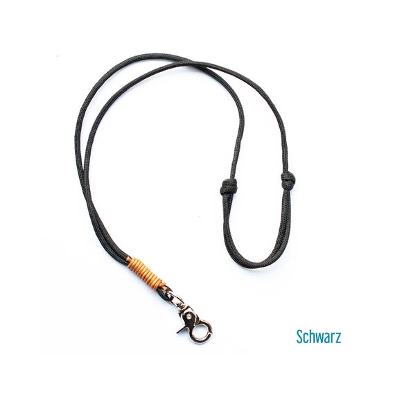 SCHLÜSSELBAND oder PFEIFENBAND schwarz verstellbar Umhängeband mit  Karabiner für Hundepfeife oder Schlüssel Keychain - .de