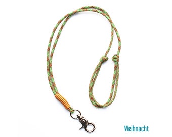 KEYCHAIN or WHISTLEBAND | Christmas | adjustable | Neck strap with small carabiner for dog whistle or key | Lanyard