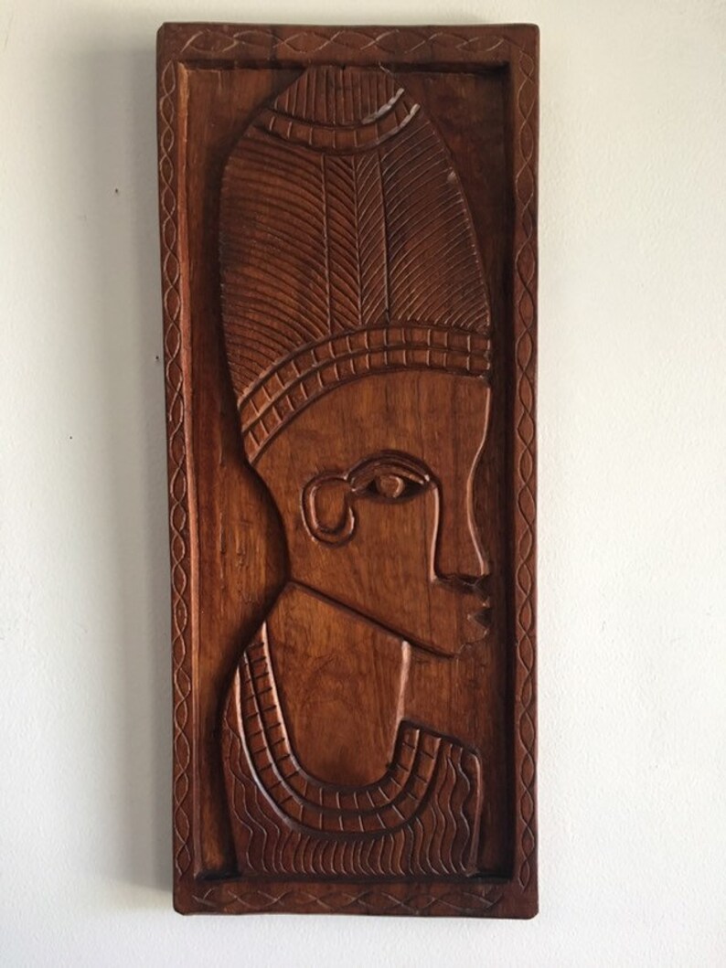 Pair Tribal Relief Wood Carving Wall Art Large Vintage Etsy Australia