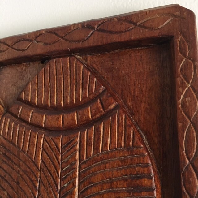 Pair Tribal relief Wood Carving Wall Art Large Vintage Etsy