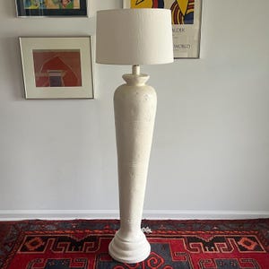 Postmodern 1980s Floor Lamp Plaster Signed SUN89