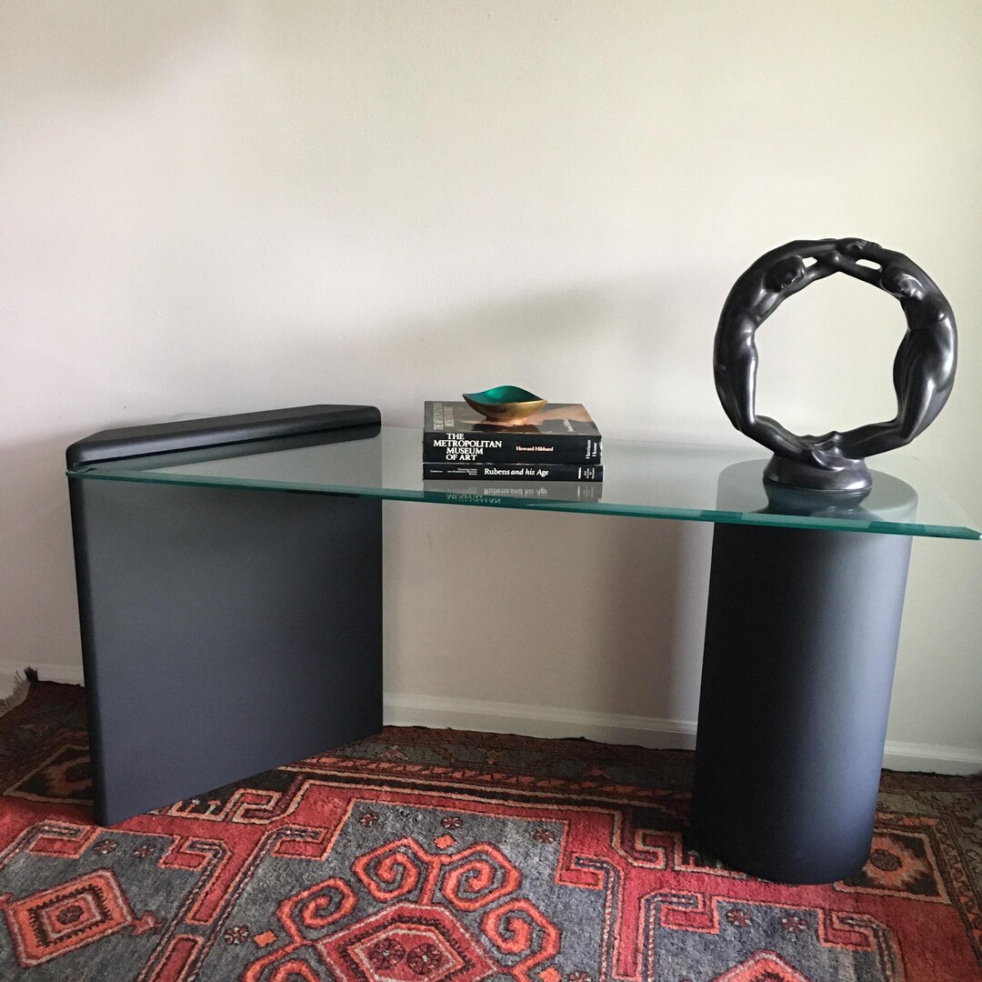 Postmodern Console Table Modern Glass Top Restored - Etsy