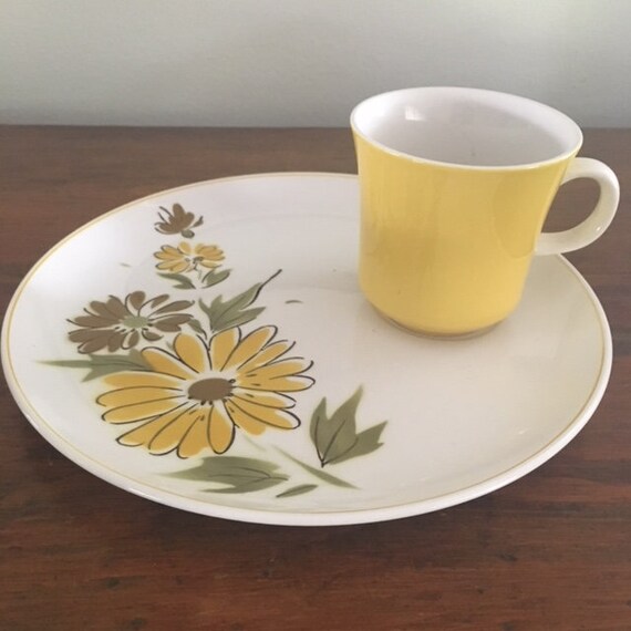 Vintage Cera-stone by Jonas Roberts Cup & Saucer Snack Set - Etsy