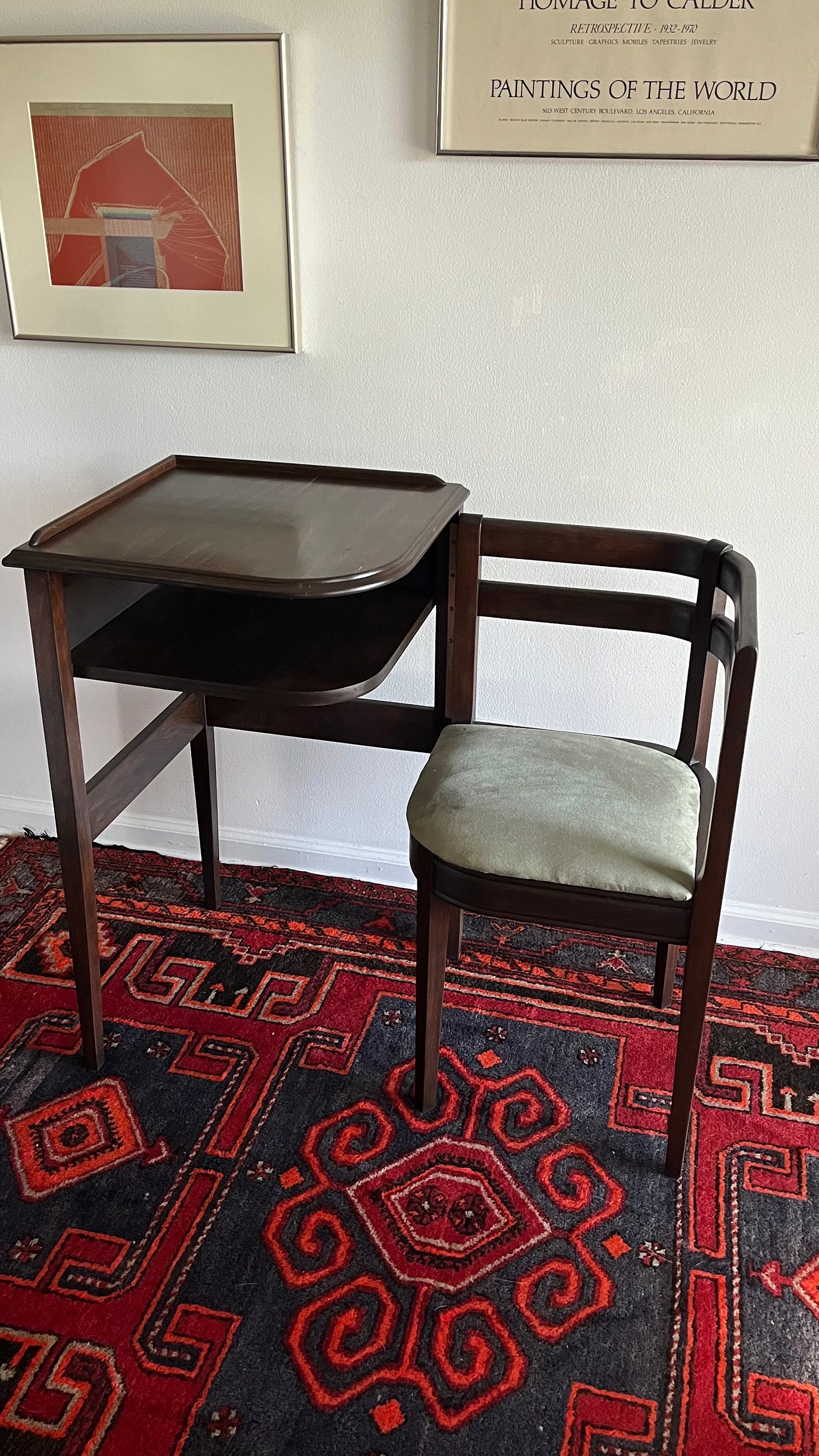 VTG Mid-century 1950s Gossip Chair Gossip Table Restored Swivel