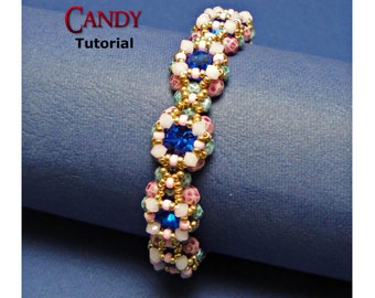 Candy Bracelet tutorial - beading pattern