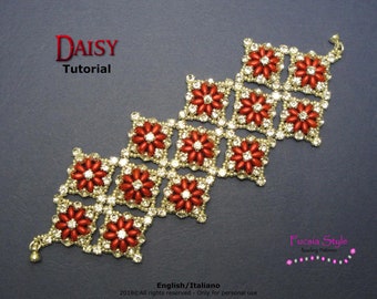 Tutorial Daisy Bracelet - beading pattern