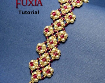 Tutorial Fuxia Bracelet - beading pattern