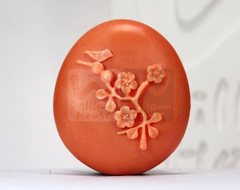 Flor y pájaro - diseño hecho a mano jabón molde