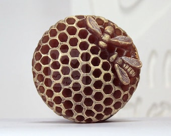Honeycomb with honeybee - handmade design soap mold