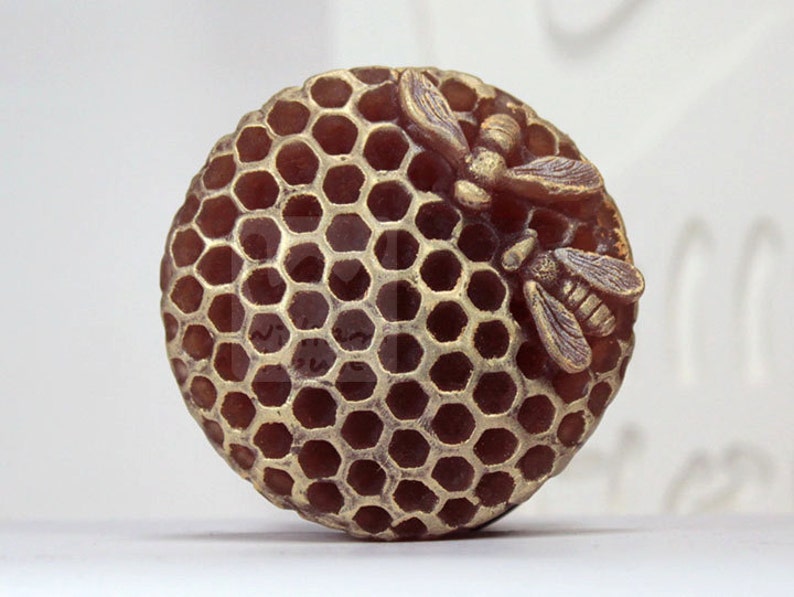Honeycomb with honeybee handmade design soap mold image 1