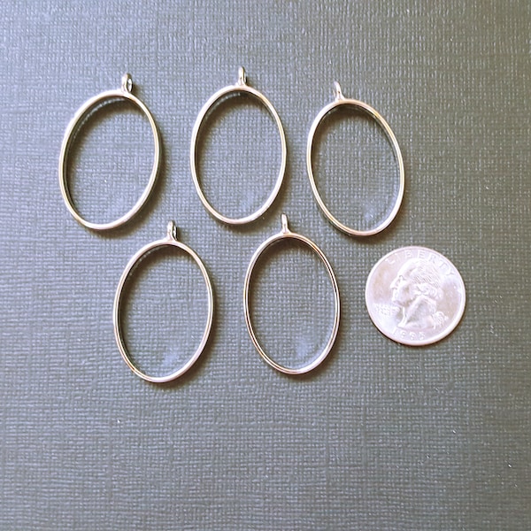 5 Oval Open Bezel Blanks, Open Back Bezel for Resin for Jewelry Making, Earrings Pendant Charm, Bronze, Silver, Matte Silver, and Gold