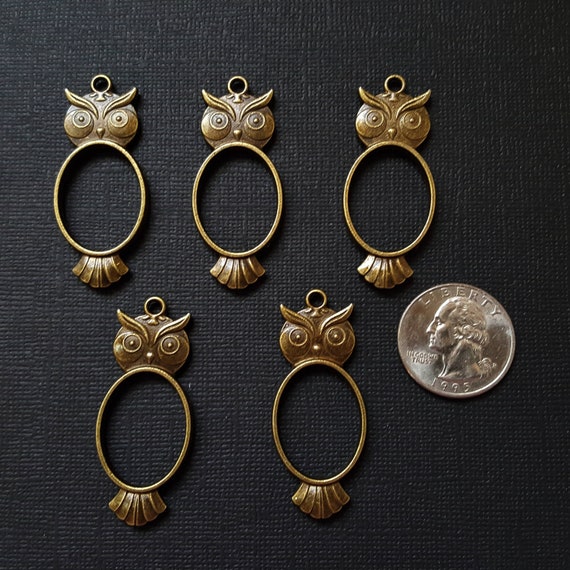 5 Owl Open Bezel Blanks, Open Back Bezels for Resin Jewelry, Pendant Bezel  Frames for Jewelry Making, Pendant Charm, Bronze and Matte Silver 