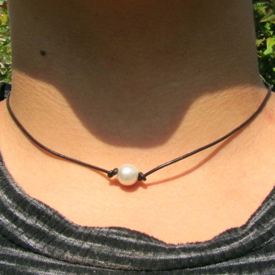 Black Leather Cord Necklace - Etsy