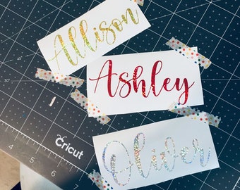 Holographic Name Decal/Vinyl Name Decal/Holographic Vinyl Decal/Custom Vinyl Decal