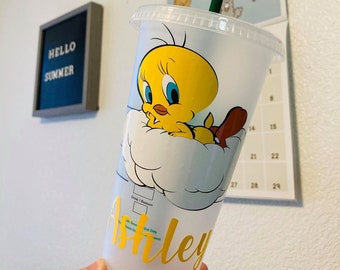 Tweety Bird Starbucks Cup/Custom Tumbler/Custom Starbucks Cup