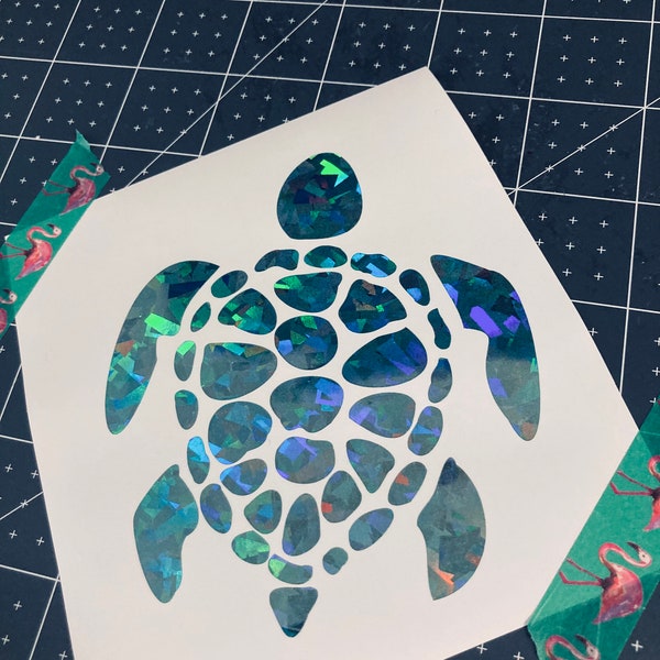 WickedGoodz 5" Sea Turtle Vinyl Decal Sticker - White Ocean Bumper Sticker, Made In USA - View #6