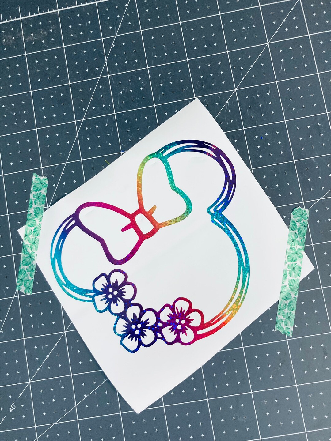 Minnie Head Decal/disney Head Sticker/vinyl Sticker - Etsy