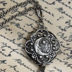 Photo locket, starry sky locket, moon and stars, Anniversary Gift, Gift  for her, gift for mom, birthday present, lunar necklace.