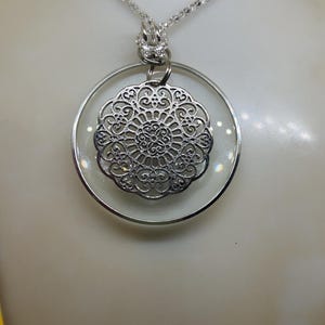 Filigree Magnifying glass necklace - gift for her - birthday present for women