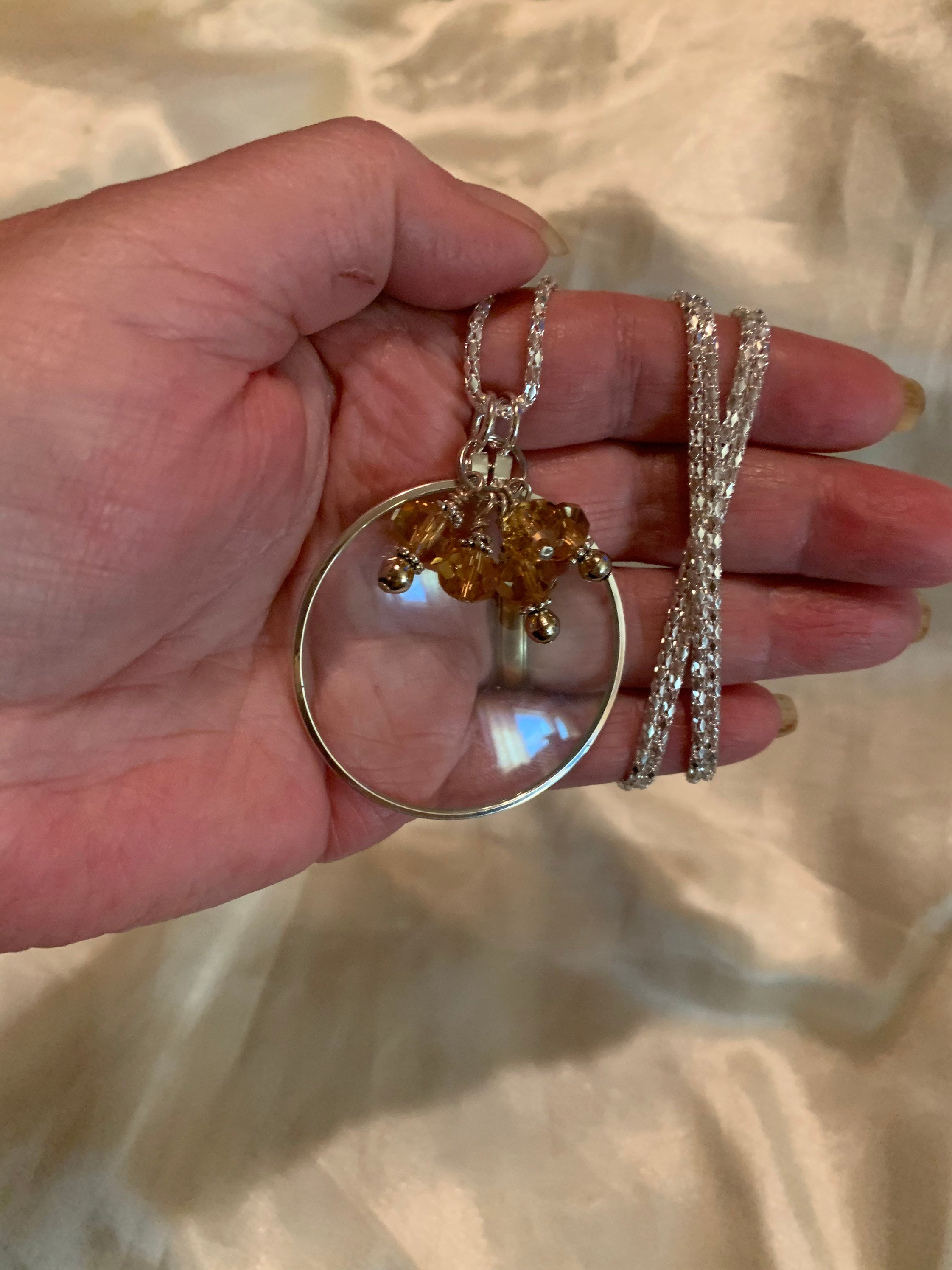 5x Magnifying Glass Magnifier Necklace Magnifying Pendant Etsy