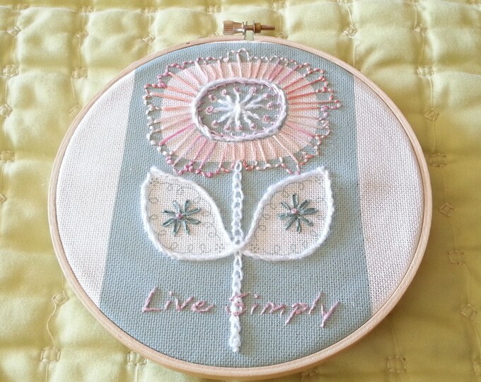 Floral Embroidery Hoop Art SALE