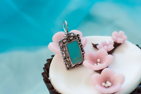 Turquoise silver pendant - image 1