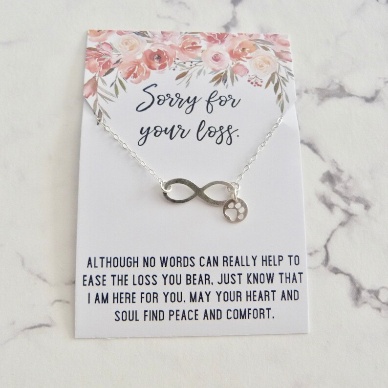 sympathy card Cat loss gift necklace pet memorial