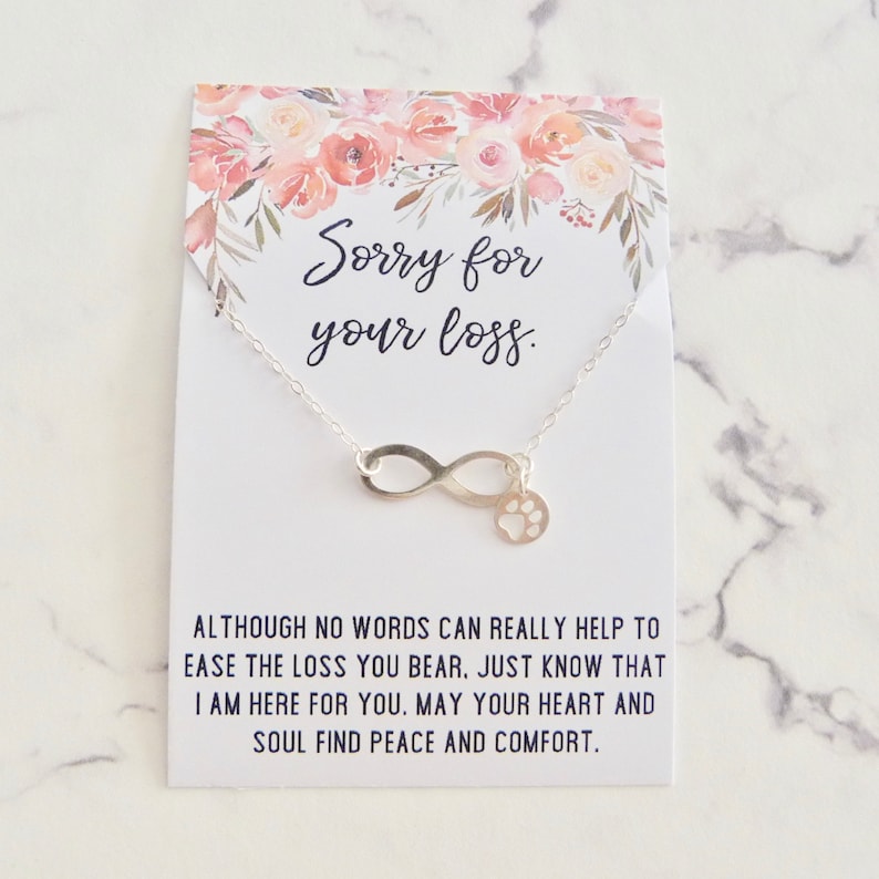 sympathy card Cat loss gift necklace pet memorial