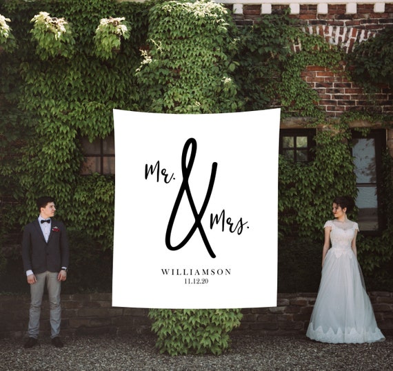 Wedding Backdrop Ideas For Reception Mr And Mrs Welcome Etsy