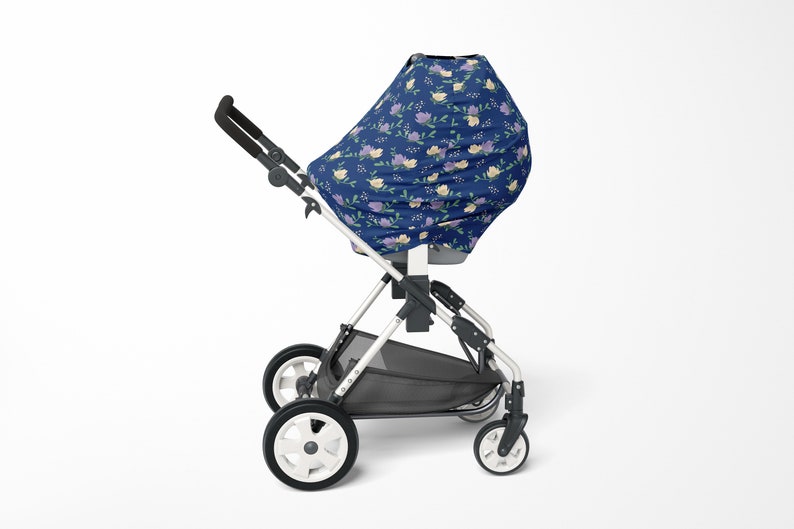 Baby Shower Gift Lavender Flower Pattern Elastic Canopy Unique Nursing Wrap Fl Car Seat Cover For Girls Accessories Rce In Baby Shower Gift Lavender Flower, Infant Car Seat Cover With Elastic Pattern