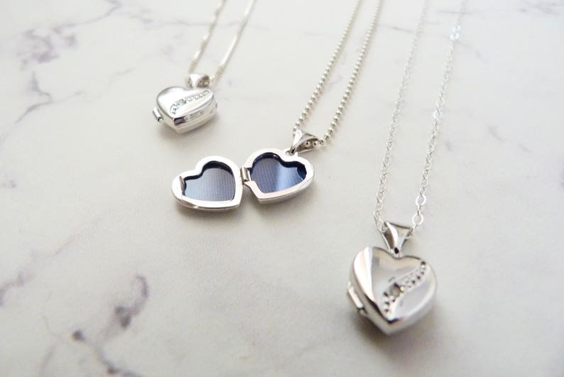 gift for her Real diamond heart locket necklace sterling silver jewelry lockets for women